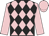 Pink, black diamonds, pink sleeves and cap