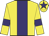 Yellow, purple stripe, armlets and star on cap
