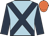 Light blue, dark blue cross belts and sleeves, orange cap