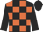 Black and orange check, black sleeves and cap