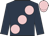 Dark blue, large pink spots, pink cap