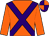 Orange, purple cross sashes, quartered cap