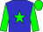 Blue body, green star, green arms, green cap