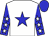 White body, blue star, blue arms, white stars, blue cap