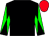 Black body, green and black diabolo on sleeves, red cap