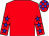Red, blue stars on sleeves, red checked cap
