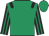 Emerald green, black epaulets, black and emerald green striped sleeves