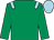 Emerald green, light blue epaulettes and cap