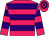 Rose body, purple hooped, rose arms, purple hooped, rose cap, purple hooped