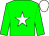 green, white star, white cap