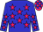 Big-blue body, rose stars, big-blue arms, rose stars, rose cap, big-blue checked
