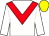 White body, red chevron, white arms, yellow cap