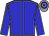 Blue body, grey seams, blue arms, grey seams, grey cap, blue hooped