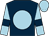 Dark blue, light blue disc, light blue sleeves, dark blue armlets, light blue cap