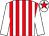 White & red stripes, white sleeves, white cap, red star