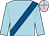 Light blue, royal blue sash, light blue and pink quartered cap