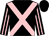 Black, pink cross belts, striped sleeves