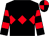Black, red triple diamond, hooped sleeves, quartered cap