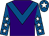 Purple, royal blue chevron, royal blue sleeves, white stars, royal blue cap, white star