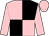 Pink and black quartered, pink sleeves and cap