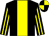 Black, yellow stripe, striped sleeves, quartered cap