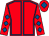Red, royal blue seams, diamonds on sleeves, red cap, royal blue diamond