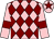 Pink and maroon diamonds, pink sleeves, maroon armlets and star on cap