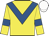 Yellow, royal blue chevron and armlets, white cap