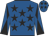 Royal blue, black stars, diabolo on sleeves and stars on cap