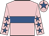 Pink, royal blue hoop, pink sleeves, royal blue stars, pink cap, royal blue star