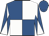 Royal blue and white (quartered), diabolo on sleeves, royal blue cap