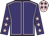 Purple, pink seams, purple sleeves, pink stars, pink cap, purple stars