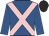 royal blue, pink cross sashes, black cap