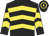 black, yellow chevrons, hooped cap
