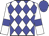White body, big-blue diamonds, white arms, big-blue armlets, big-blue cap