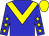 Big-blue body, yellow chevron, big-blue arms, yellow stars, yellow cap