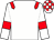 White body, red epaulettes, white arms, red armlets, white cap, red checked