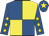 Royal blue and yellow (quartered), royal blue sleeves, yellow stars, royal blue cap, yellow star