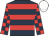 Dark blue, red hoops, checked sleeves, white cap