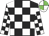 Black & white check, green & white qtd cap