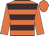 Orange body, brown hooped, orange arms, orange cap