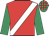 Red, white sash, emerald green sleeves, emerald green and red check cap