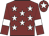 Maroon, white stars, armlets and star on cap