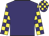 Purple, yellow & purple check sleeves, purple & yellow check cap