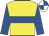 Yellow, royal blue hoop, royal blue sleeves, royal blue & white quartered cap