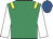 Emerald green, yellow epaulets, white sleeves, royal blue cap