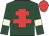 Dark green, red cross of lorraine, beige armlet, red cap