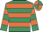 Emerald green & orange hooped, quartered cap