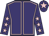 Purple, pink seams, pink stars on sleeves, pink star on cap