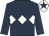 Dark blue body, white triple diamond, dark blue arms, white cap, dark blue star